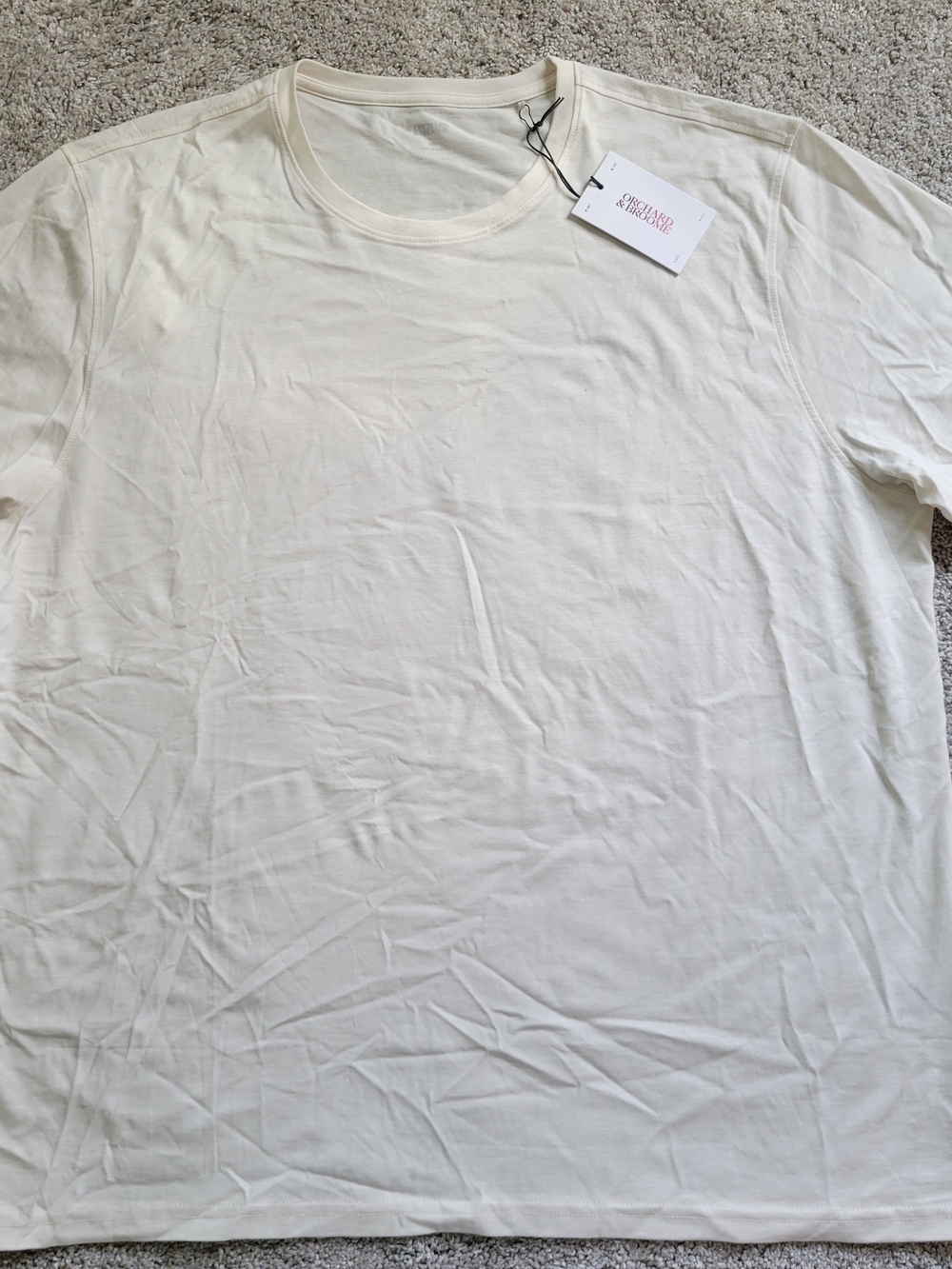 NWTS Mens Crew Neck T-Shirt Cream XXL MSRP $80